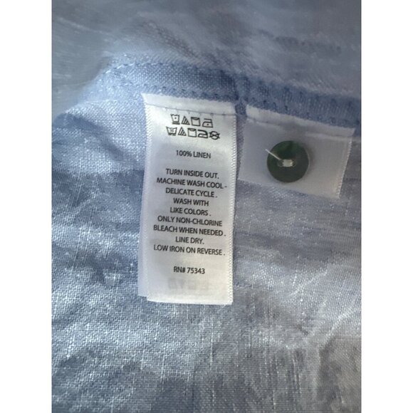Tahari Womens 100% Linen Button-Down Shirt Dress Light Blue Size 1X - Picture 3 of 4